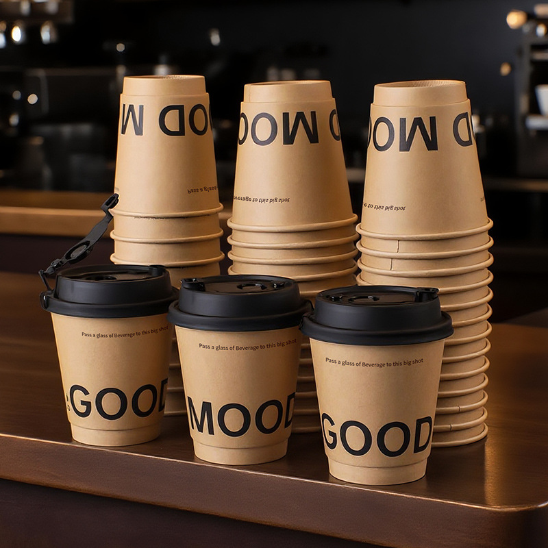 安徽加厚牛皮紙咖啡杯定制